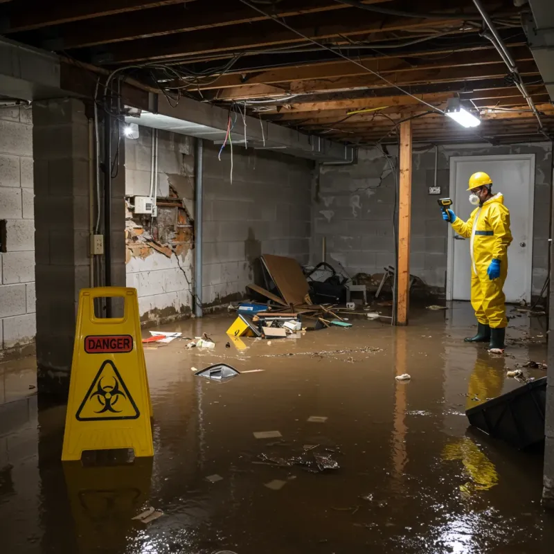 Flooded Basement Electrical Hazard in Bennsville, MD Property