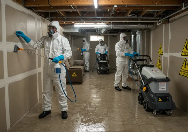 Basement Moisture Removal and Structural Drying process in Bennsville, MD